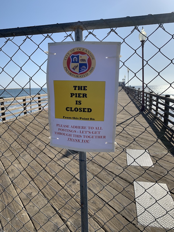 pier closed sign